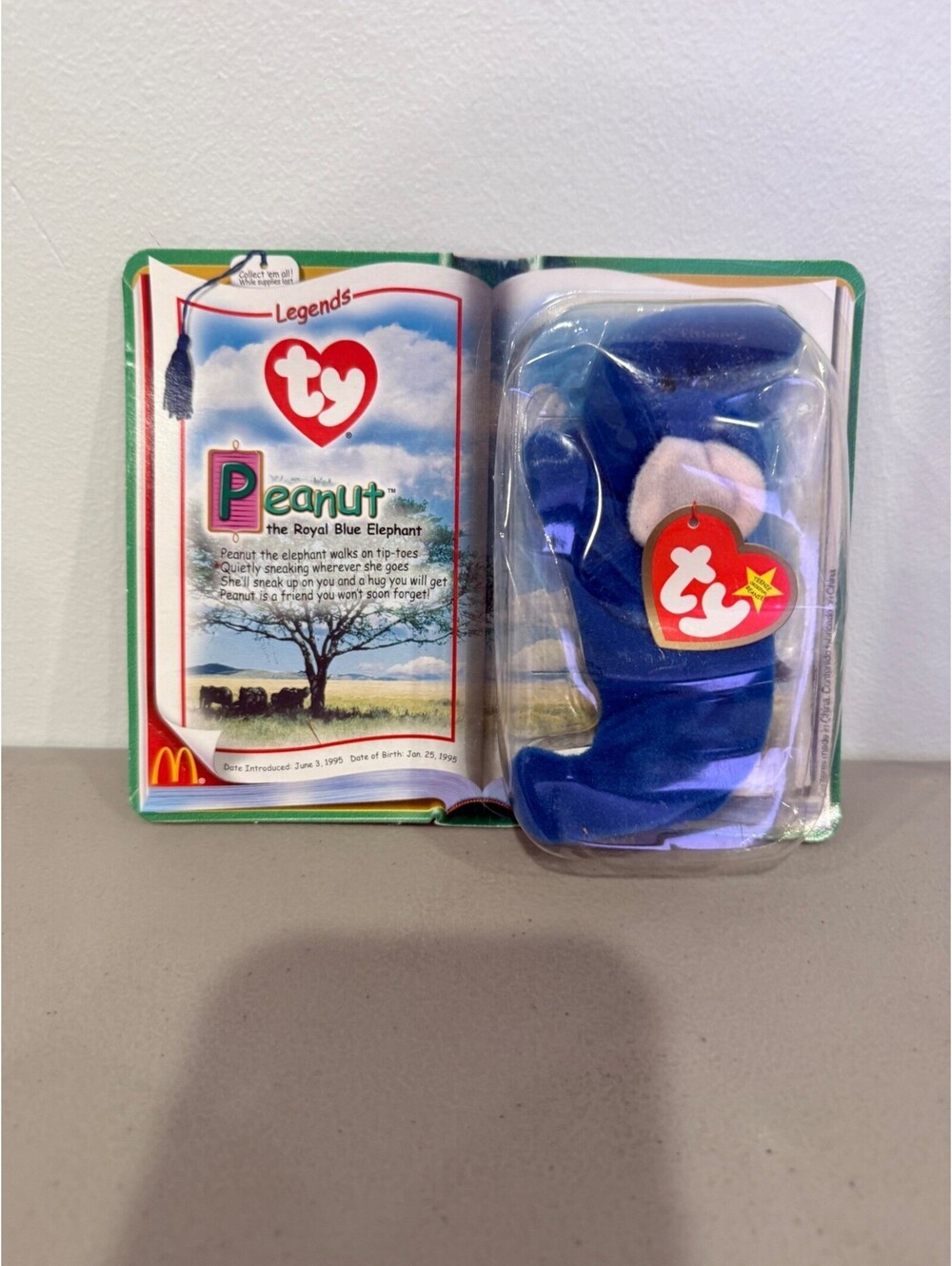 Ty Peanut the Royal Blue Elephant Beanie Baby